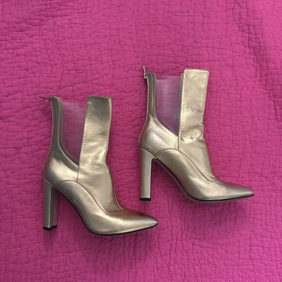 Lavish Alice gold ankle boots with clear inserts, US8 - Picture 2 of 10